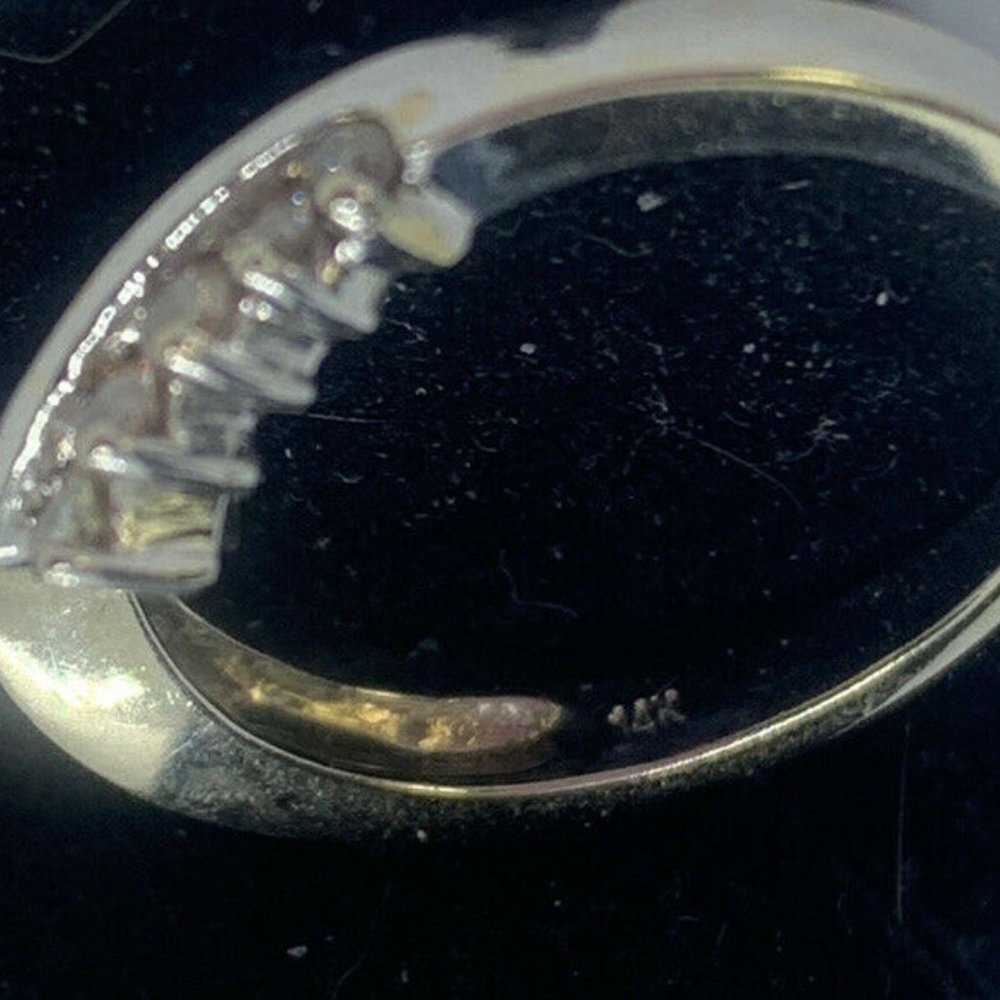 14k White Gold Diamond Bridal Set ****NO CENTER STONE*** Size 7 - Picture 4 of 10